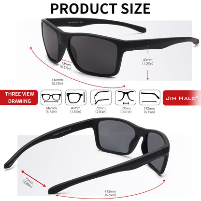 - Jim Halo Polarised Sports Sunglasses | Running Cycling Fishing Driving Golf | Tr 90 Unbreakable Frame -