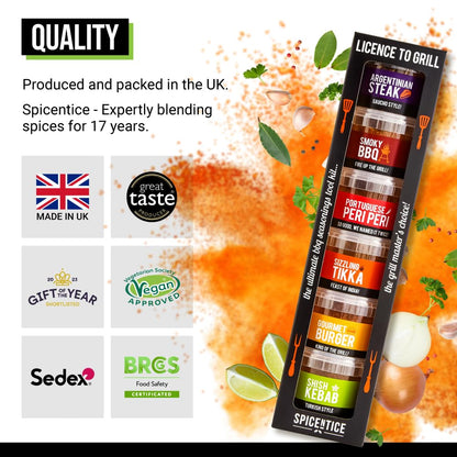 - SPICENTICE | The Ultimate Spice | Seasoning & Marinade BBQ Rub Grill Gift Set -