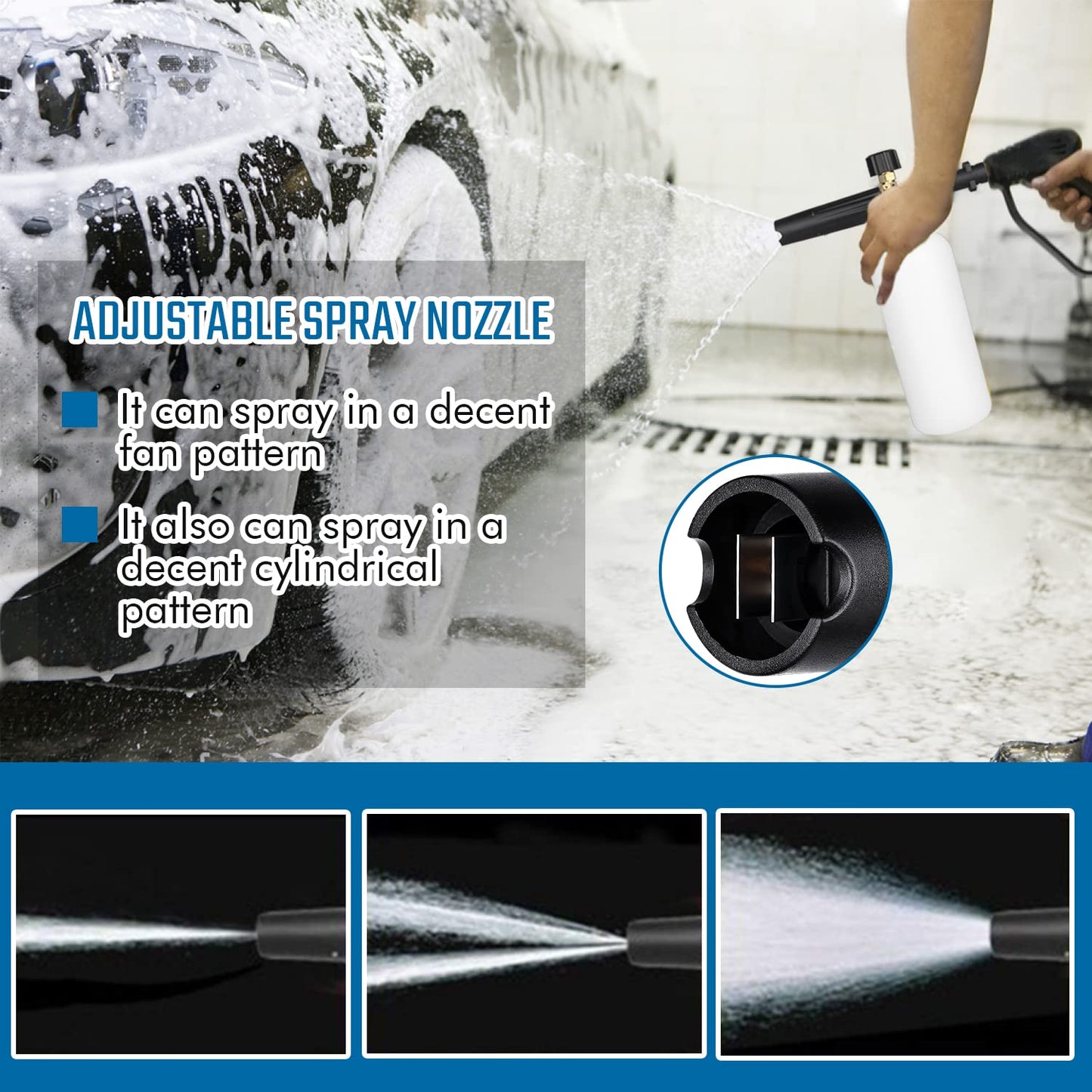 - Qooltek Adjustable Foam Cannon | 1 Liter Bottle Snow Foam Lance | Soap Dispenser Nozzle -