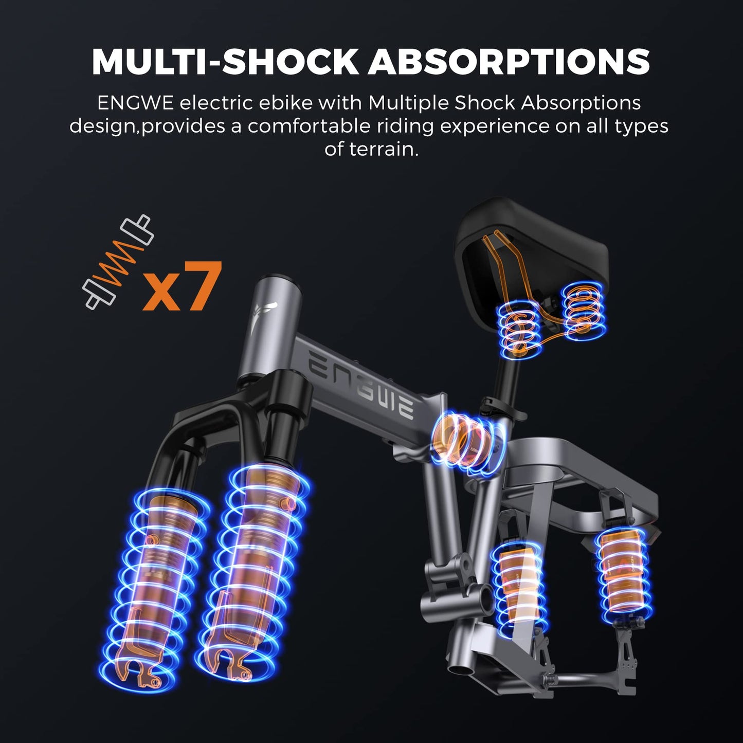 - ENGWE T14 Folding Electric Bike 14'' Tires Portable E-bike 48V 10Ah Removable Battery | 25 km/h Speed for Range of 30-70 km -