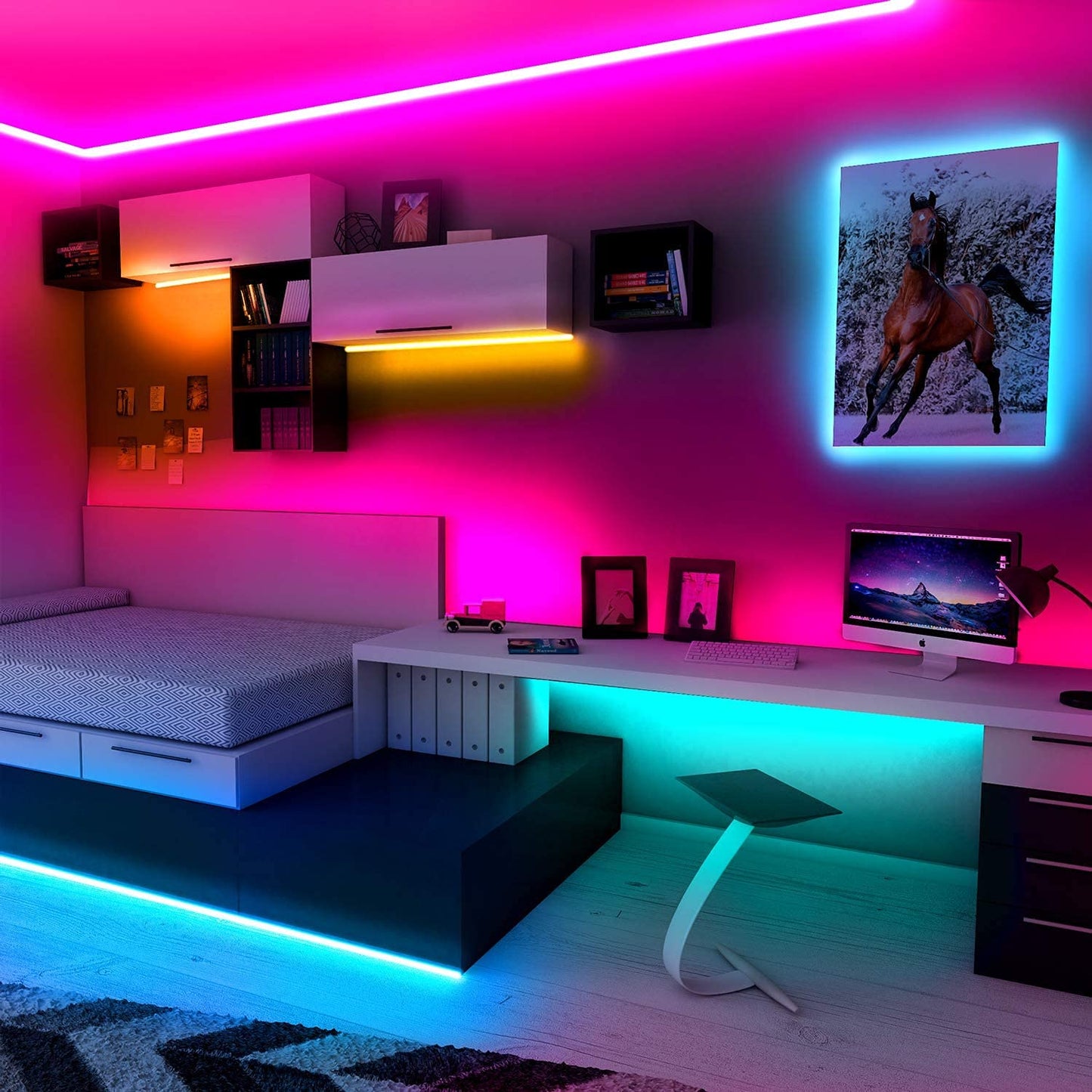 - phopollo Led Strip Light | 20m led Light Strips with Remote & App | Music Sync Mode -