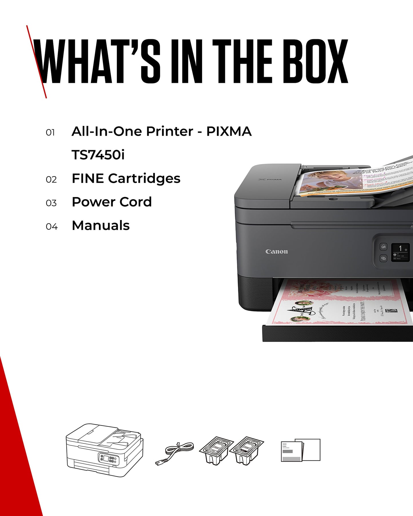 Canon PIXMA TS7450i All-in-One Printer - Wi-Fi Printing, Auto Document Feeder, Creative Media Printing - Ideal for Home and Office