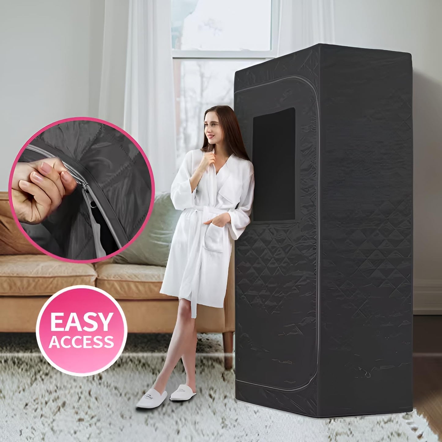 - Portable Full-Body Steam Sauna Kit by Trimzpro | Premium Home Spa Experience Detox & Muscle Therapy System -