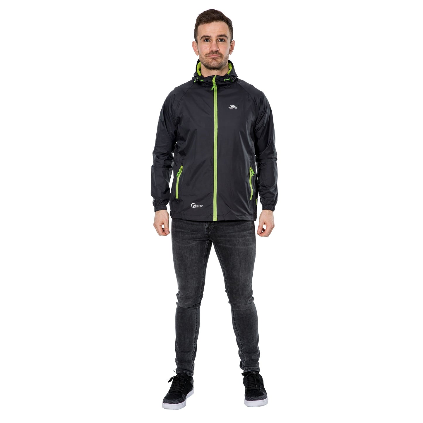 - Trespass Qikpac Jacket | Black | Compact Packaway Waterproof Jacket -