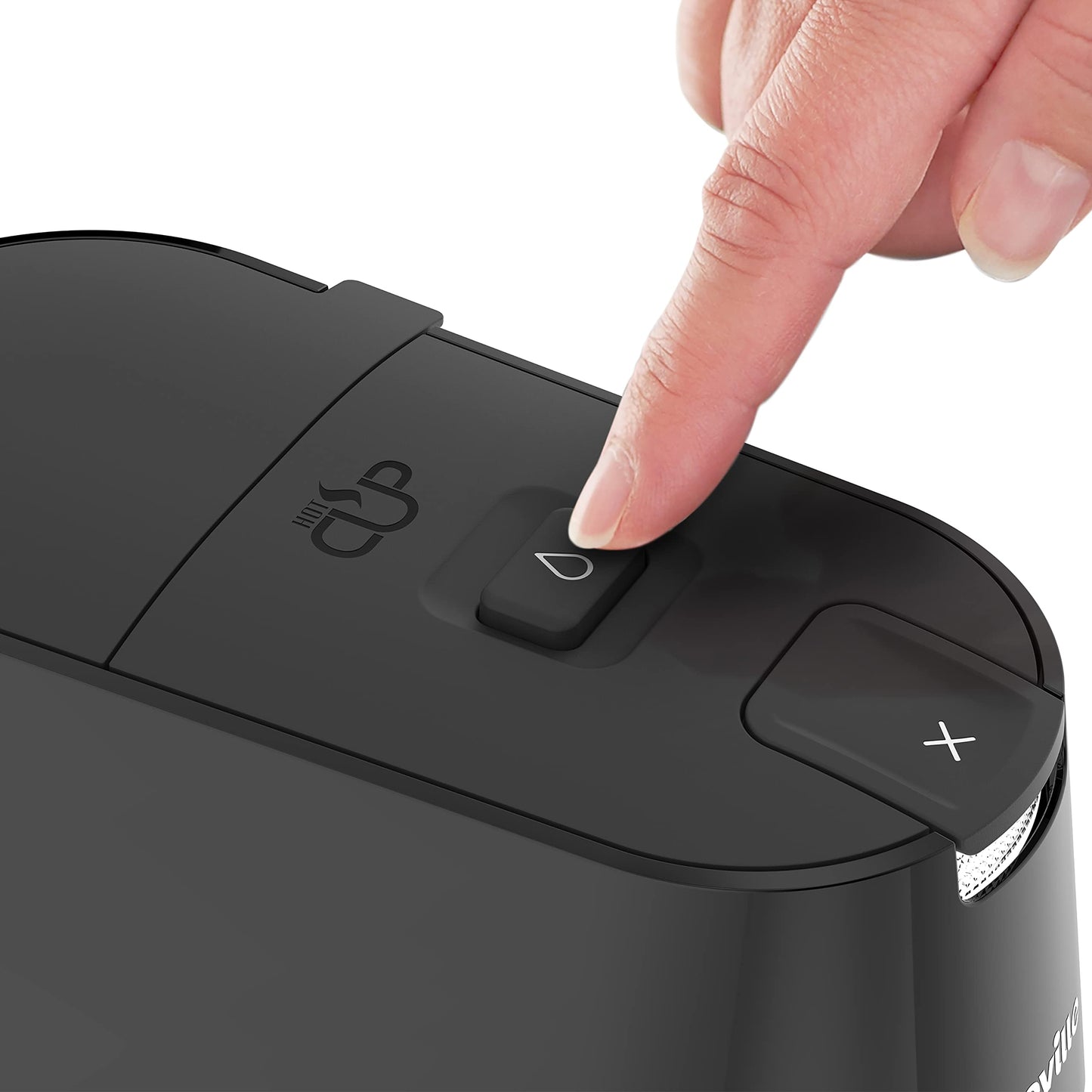 Breville HotCup Hot Water Dispenser | 1.7 Litres with 3 KW Fast Boil | Pre-set cup fill, with manual “STOP” button | Energy-efficient use | Gloss Black [VKT124]