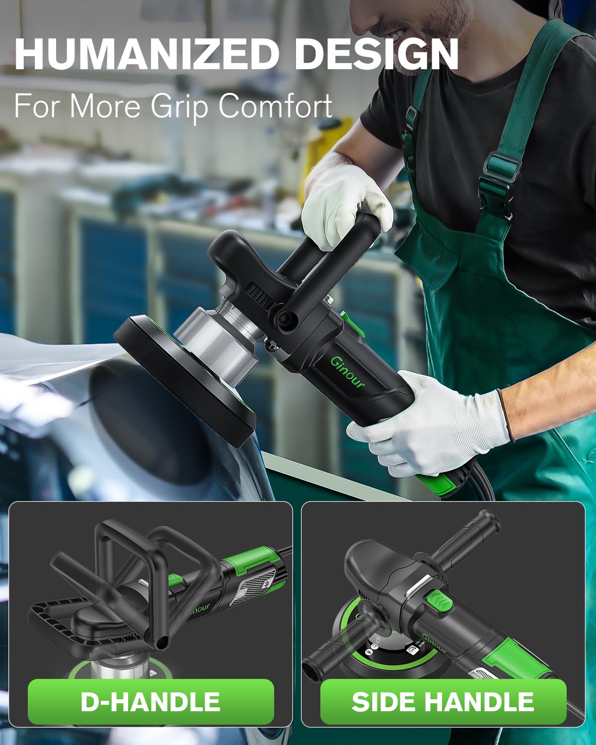 - Ginour Car Polisher for Car Detailing | Dual Action Car Polisher | 6 Variable Speeds 2000-6553RPM -