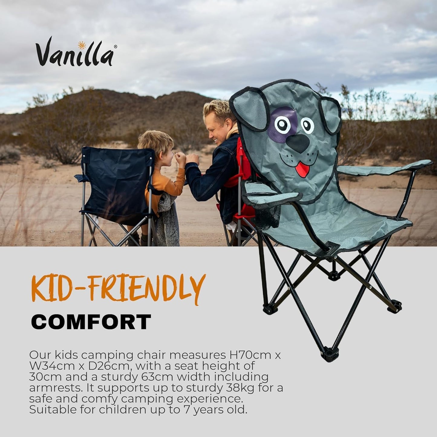 - Kids Camping Chair Kids Garden Chair | Toddler Saftey Lock | Lightweight Childs Compact Chair with Cup Holder -