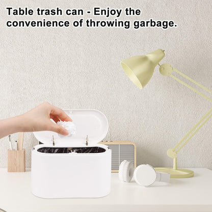 - SHAIDOJIO Desk Bin with Lid | Mini Bin with 90PCS Trash Bags -