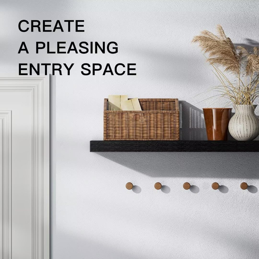 - STOREMIC Floating Shelves | Black Shelves | 60cm | Set of 2 Shelves Easy to Install -