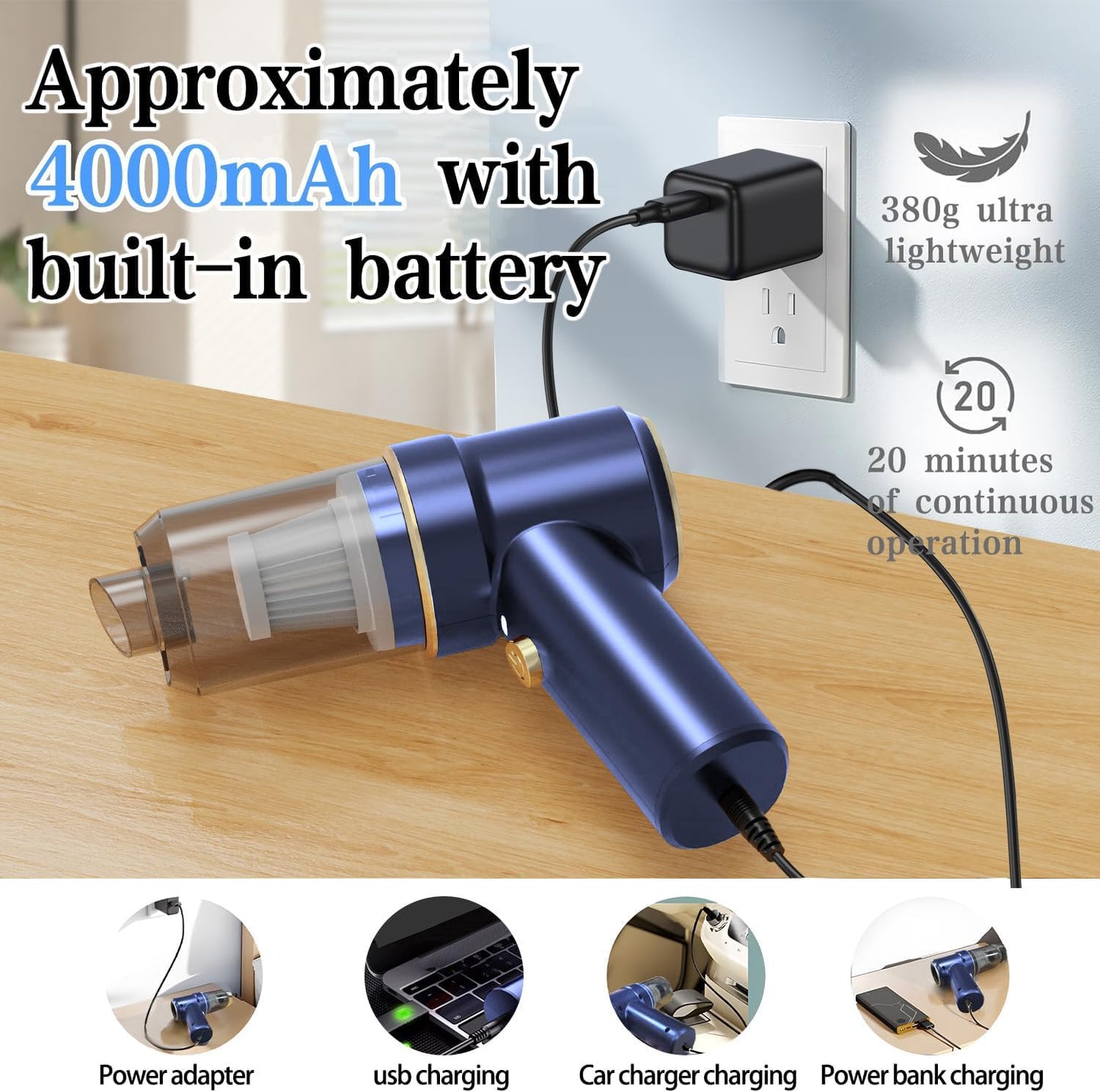 - UOKOW Handheld Vacuum Cleaner,13000Pa, Handheld Vacuum Cordless Car Vacuum Cleaner -