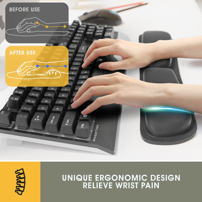 0 GIM Keyboard Wrist Rest Mouse Pad | Mouse Mat Keyboard Wrist Support Pad Set -