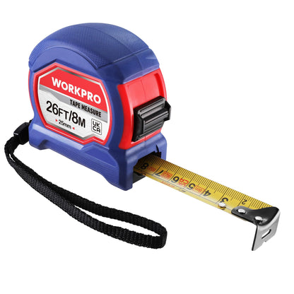 - WORKPRO Tape Measure 8M 26FT, Retractable Professional Measuring Tape