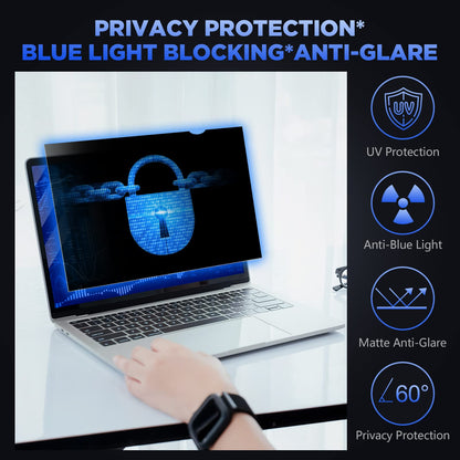 - Tefeiyin Laptop Privacy Screen | 14 Inch for 16:9 Aspect Ratio | Anti-Spy Privacy Filter & Anti Glare Blue Light Blocking -