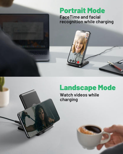 - INIU Wireless Charger | 15W Fast Wireless Charging Stand | Qi Certified | Sleep-friendly -