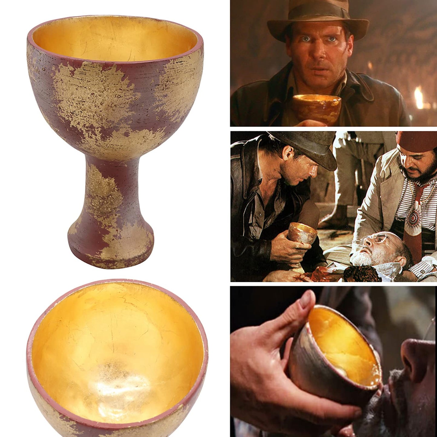 - SINSEN Indiana Jones Holy Grail Cup | Golden Chalice | 1:1 Resin Replica -