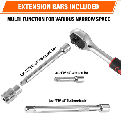 - Takezuaa 46 Pieces Socket Wrench Set | Drive Ratchet Wrench Bits & Driver -