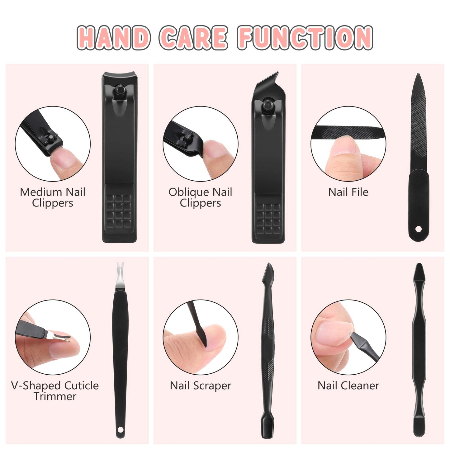 - Manicure Set | Jubolion 19pcs Stainless Steel Professional Nail Clippers -