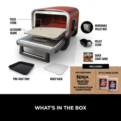 - Ninja Woodfire Electric Outdoor Oven | 8-in-1 Pizza Oven | High-Heat Roaster & BBQ Smoker with Roast Rack -