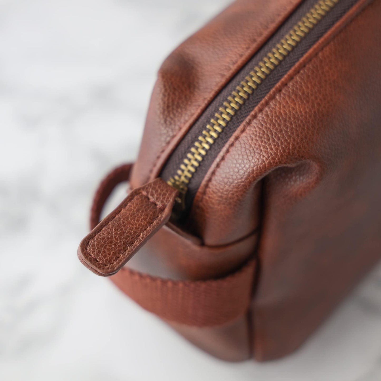Brown Personalised Mens Leather Toiletry Bag Mens Travel Wash Bag Empty Birthday Gifts for Him Fathers Birthday Gifts Personalised Mens Leather Wash Bag Only
