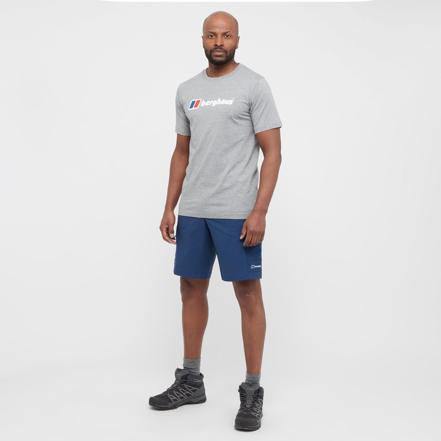 Berghaus Men’s Hike Air Stretch Shorts with Integrated Belt, 4 Zipped Pockets, Lightweight, Water Repellent, Cargo, Casual, Ideal for Walking, Running, Hiking (UK, Waist, 36, Regular, Regular, Blue)