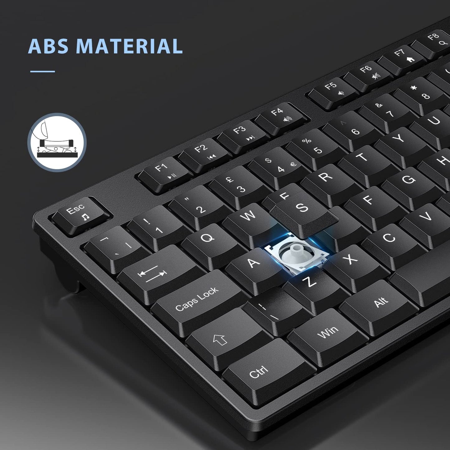 - Wireless Keyboard and Mouse Set, 2.4G Wireless Keyboard Mouse with USB Receive