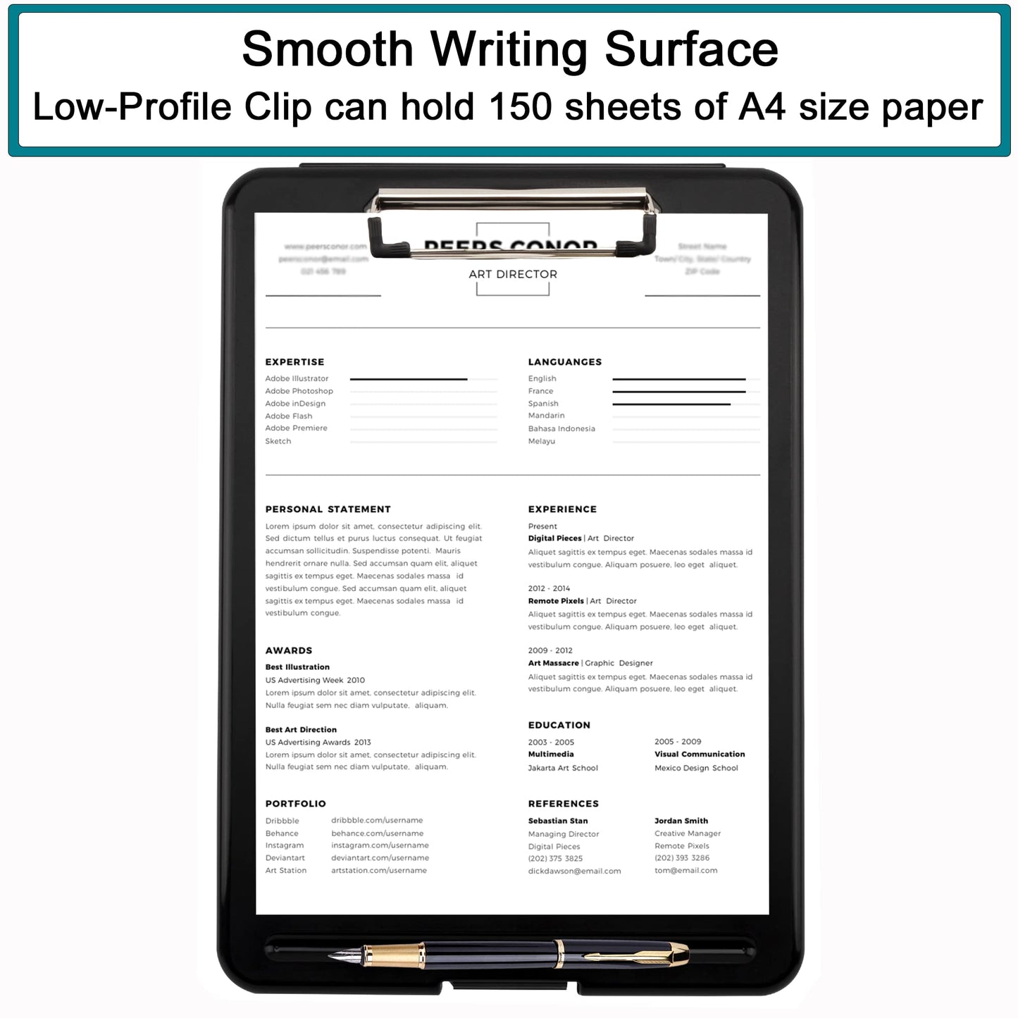 - Pechor Clipboard A4 | Clip Board Plastic with Storage -