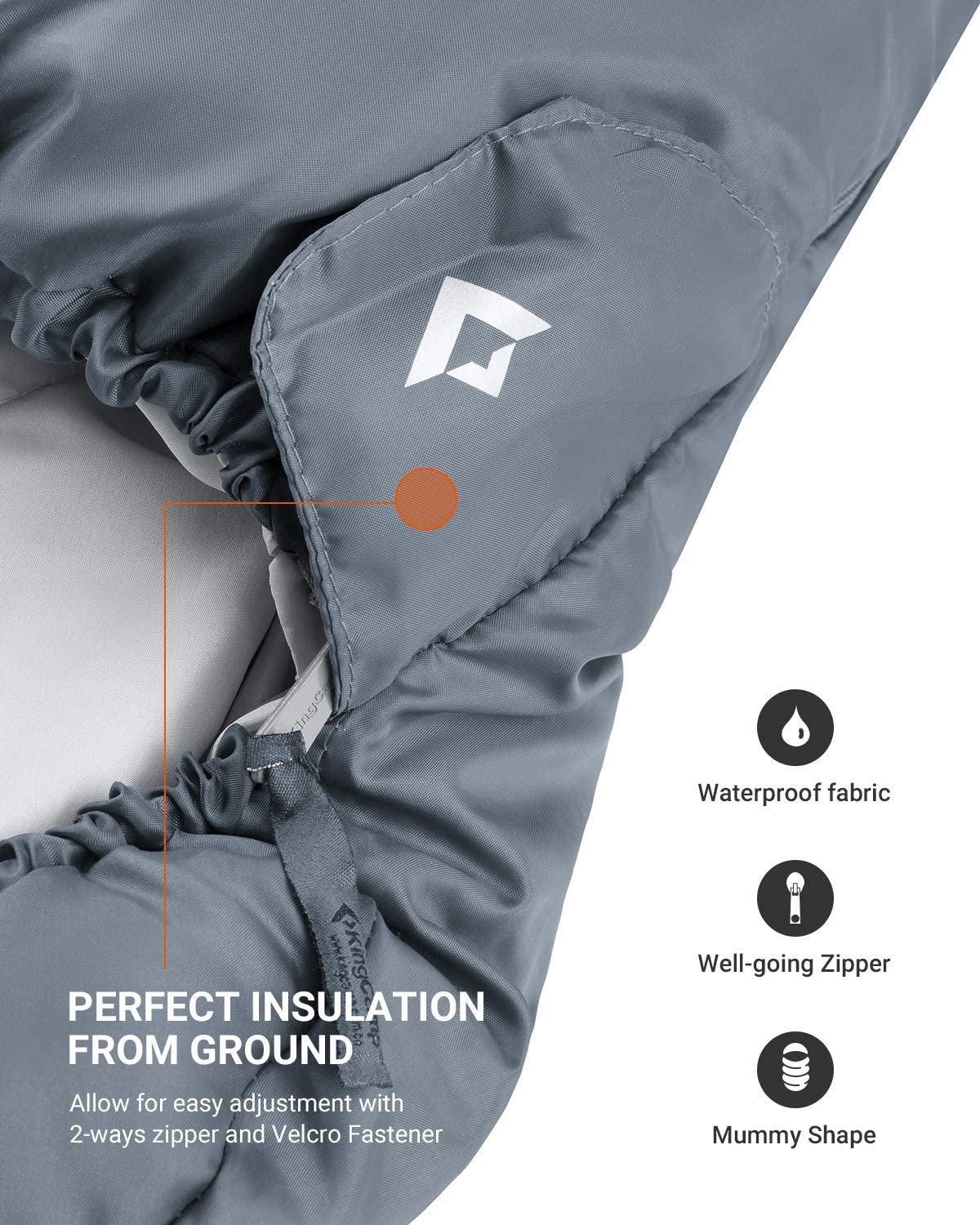 - KingCamp Kids Sleeping Bag | 3-4 Seasons Compact Warm Soft Portable Double Layer -