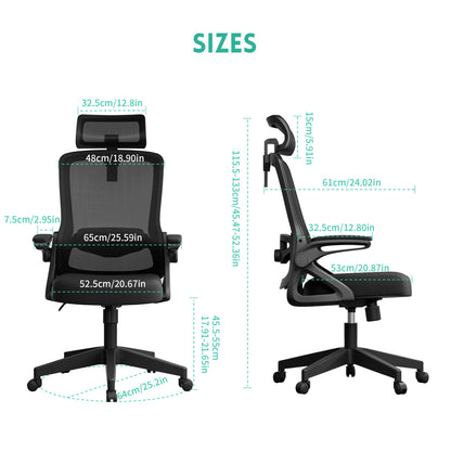 - Tweakio Ergonomic Office Chair | S-Shaped Mesh Desk Chair | Adjustable Headrest & Lumbar Support -