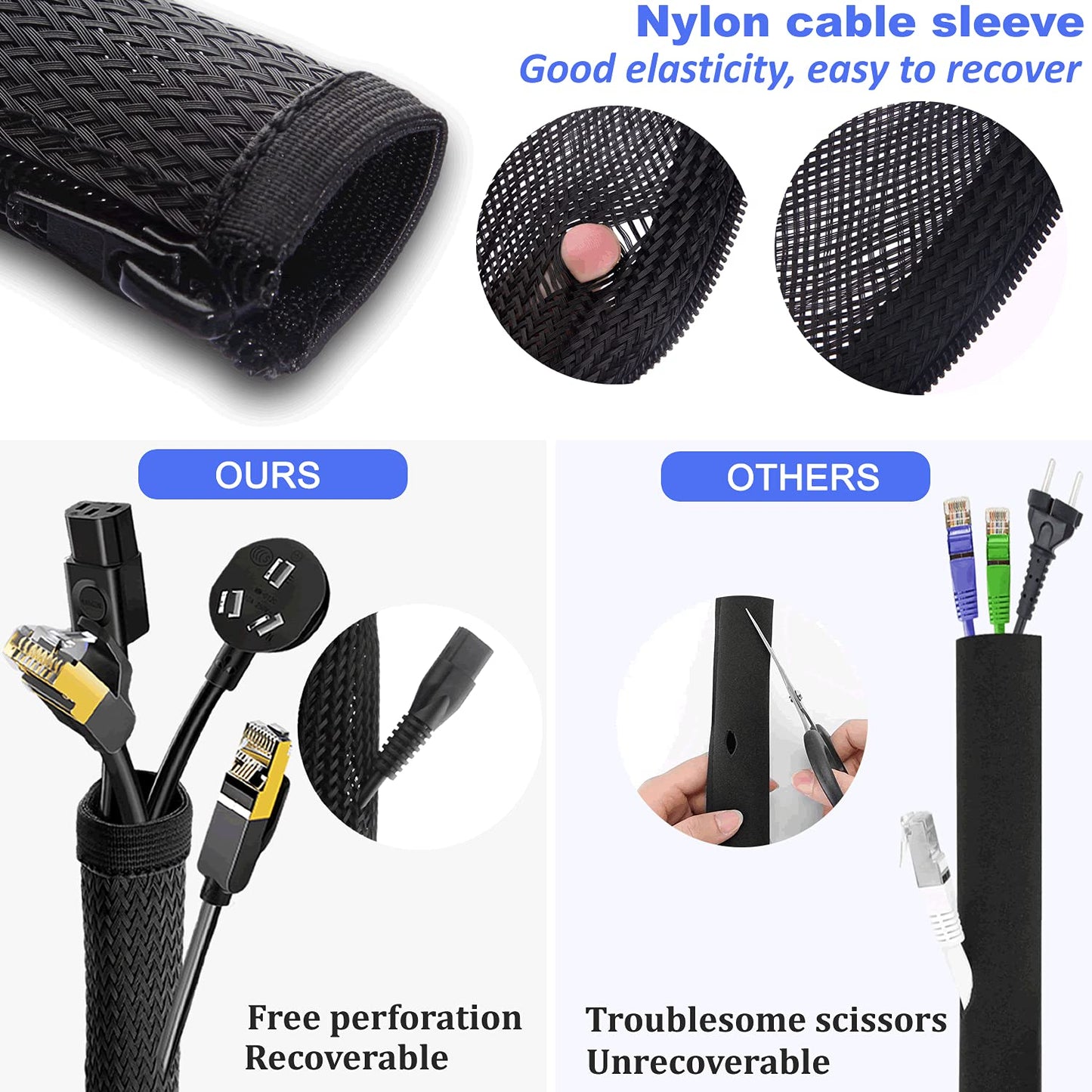 - UPXDUMI Cable Tidy Zip Sleeve for PC/TV -