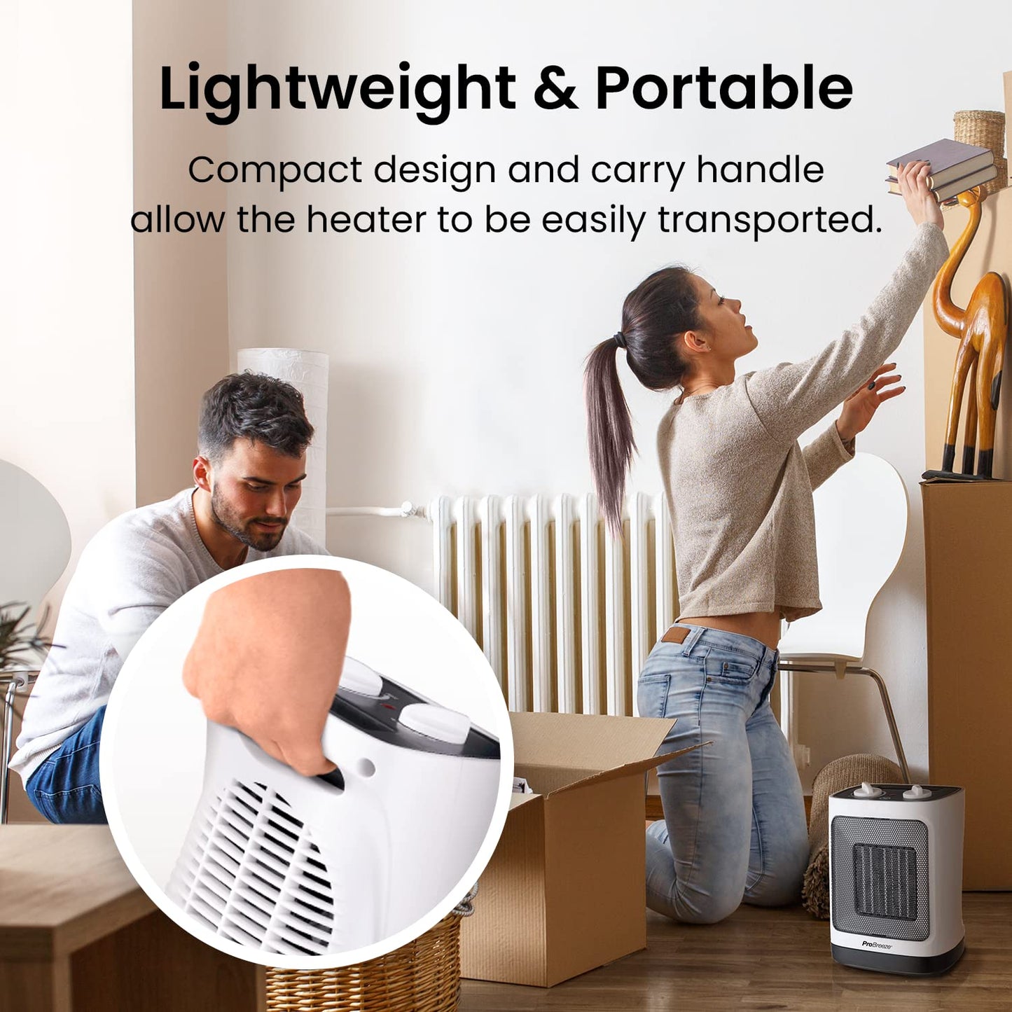 - Pro Breeze® 2000W Ceramic Fan Heater | Electric Heater with Automatic Oscillation -