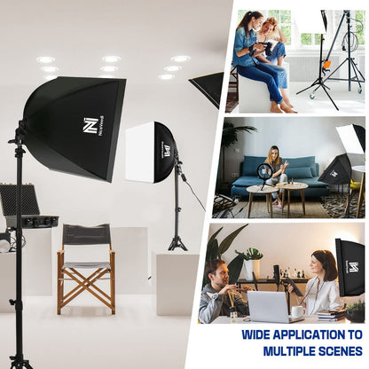 - Niceveedi Photography Lighting Kit | Softbox Light With 160cm Tripod Stand -