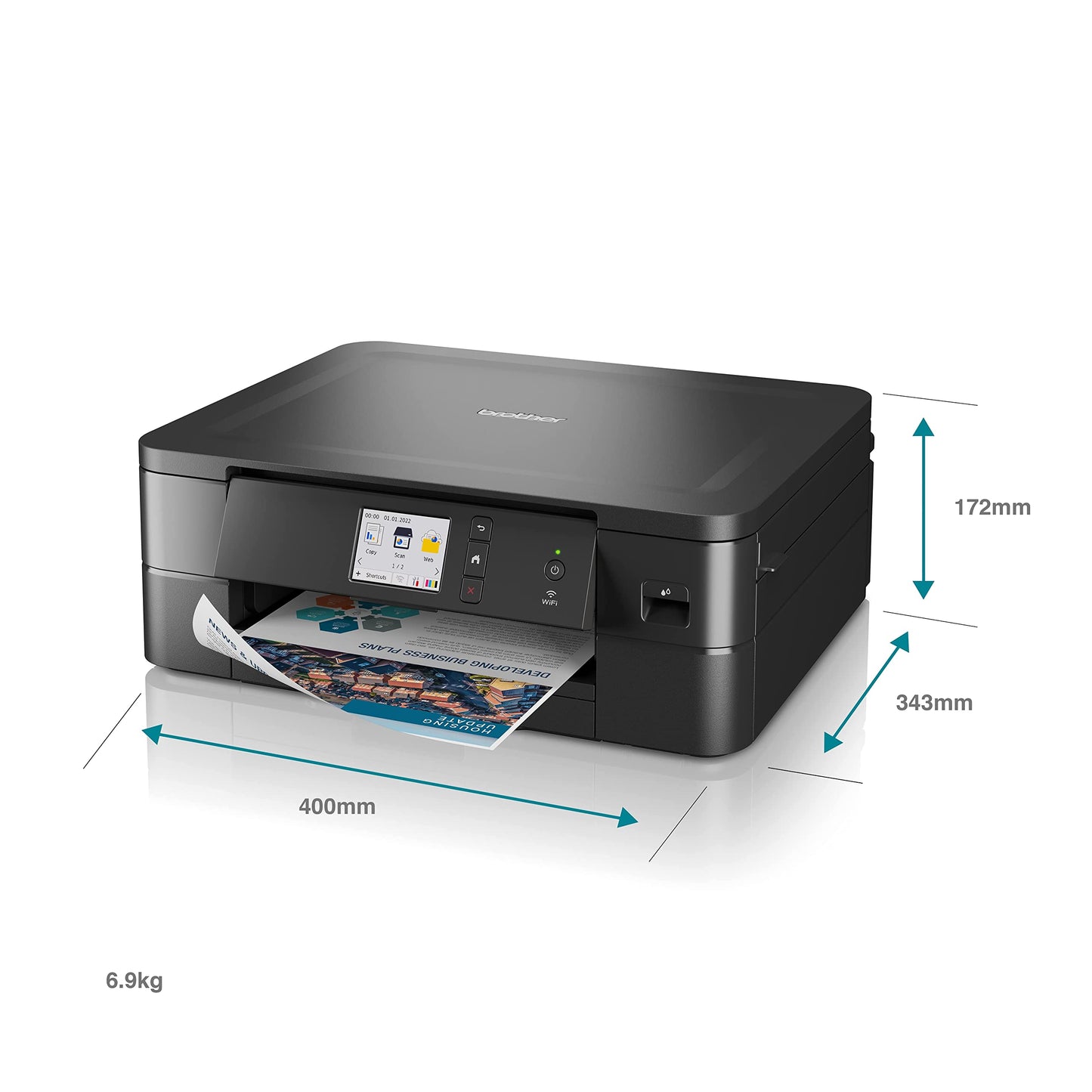 Brother DCP-J1050DW Wireless Colour Inkjet Printer | 3-in 1 (Print/Copy/Scan) | Wi-Fi/USB 2.0/NFC | Photos | Ink Included|UK Plug