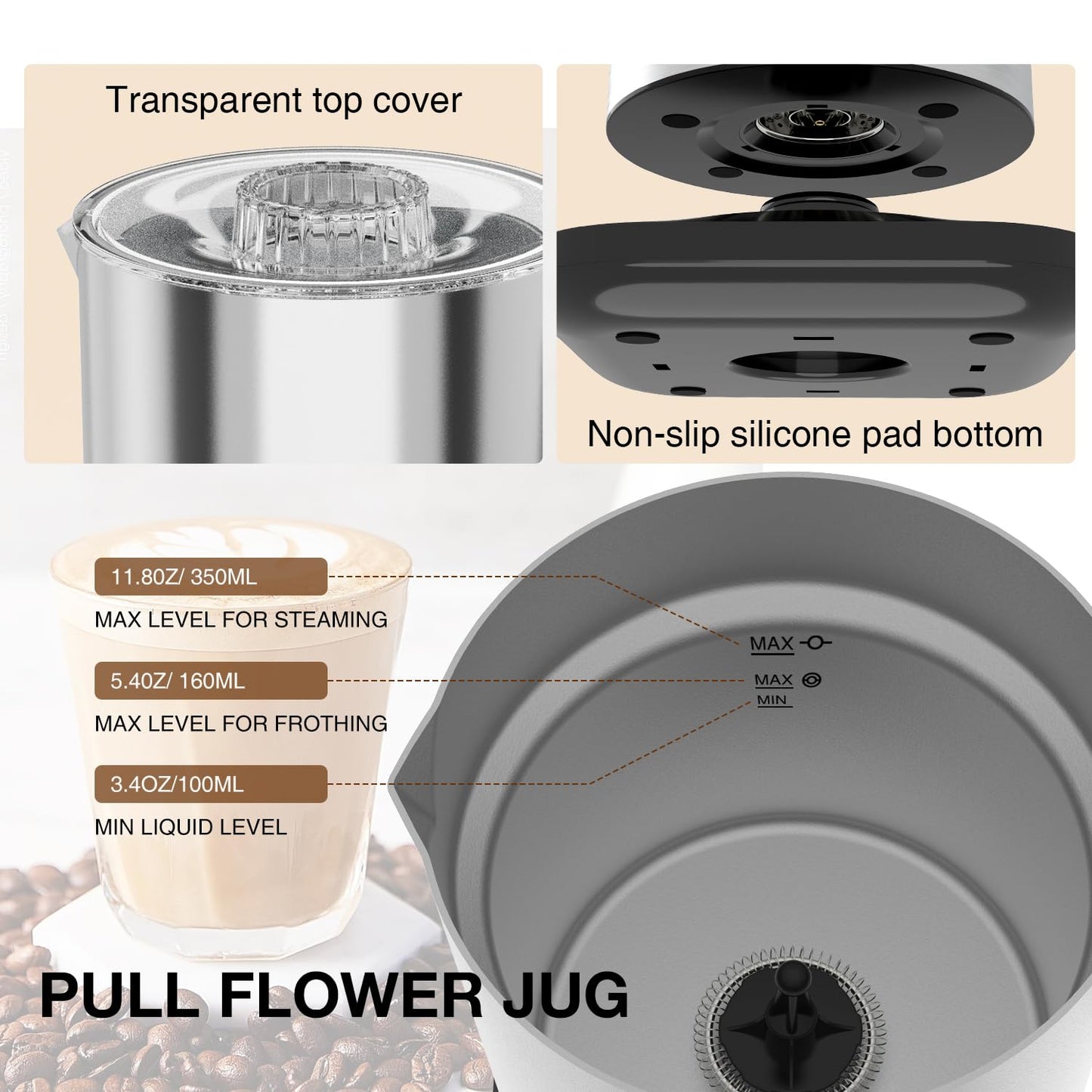 - Milk Frother Electric | Coffee Frother | Warm and Cold Milk Foamer -