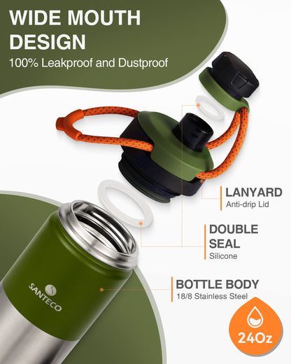 - Santeco Water Bottle 710/500ml |Stainless Steel Flask -