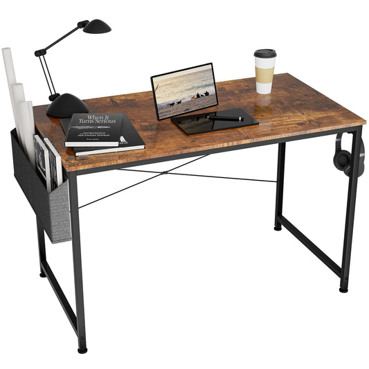 - HOMIDEC Writing Computer Desk | Office Work Desk for student and worker | Laptop Table with Storage Bag and Headphone Hook -