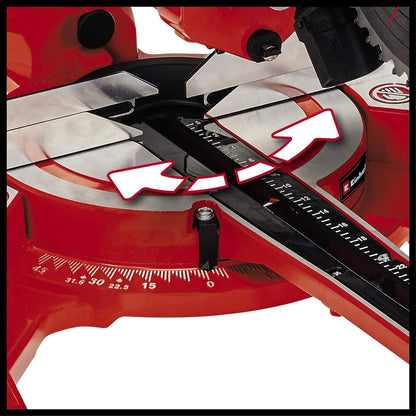 - Einhell TC-SM 2131/1 Dual Bevel Sliding Mitre Saw | Double Bevel Circular Saw | 310mm Drag | Laser | Dust Extraction | -45° Mitre, -47° Bevel | Saw with 48T Blade -