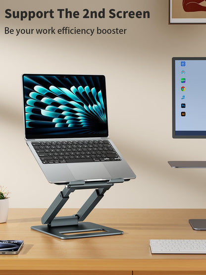 - Laptop Stand For Desk | Adjustable Height | Ergonomic Sit/Stand Computer Stand -