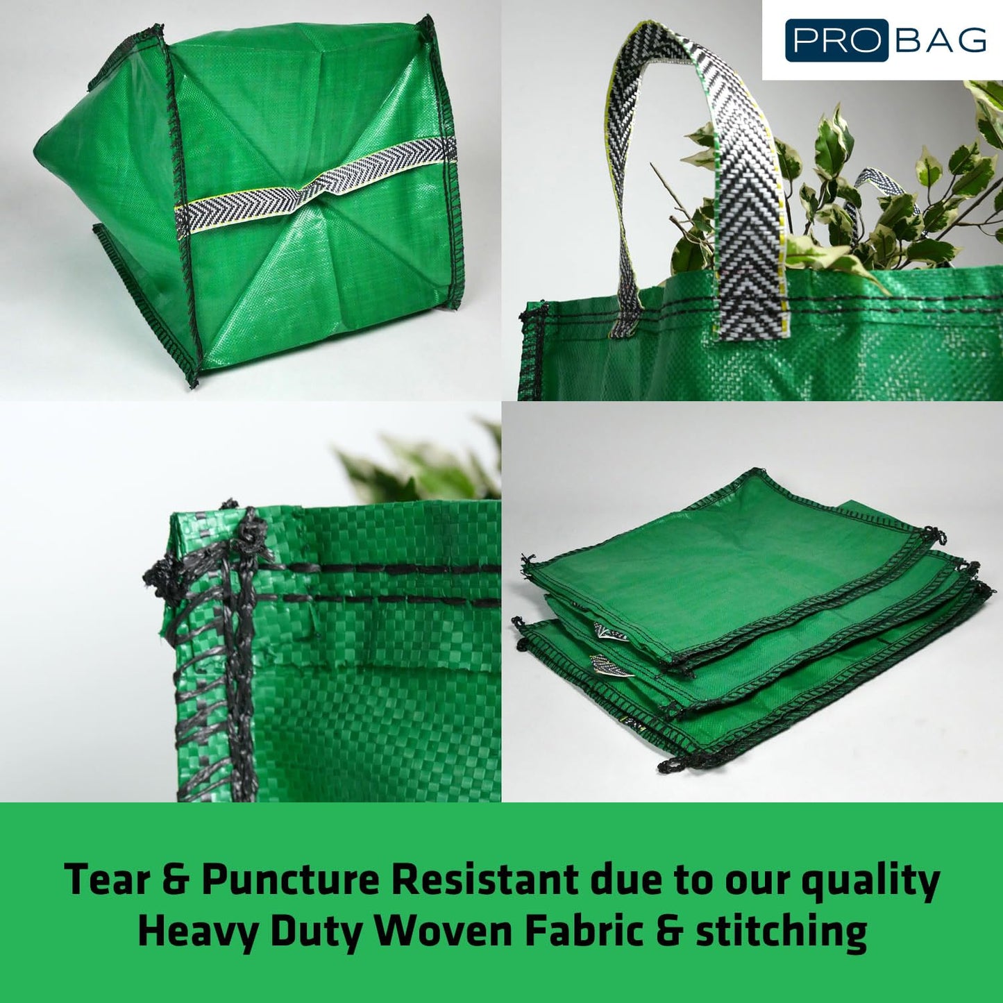 - Garden Waste Bags | 120 Litre | 1 to 5 Sacks | PREMIUM GRADE | Industrial Fabric and Handles | Heavy Duty Garden/Green Waste Sacks (3 sacks) -