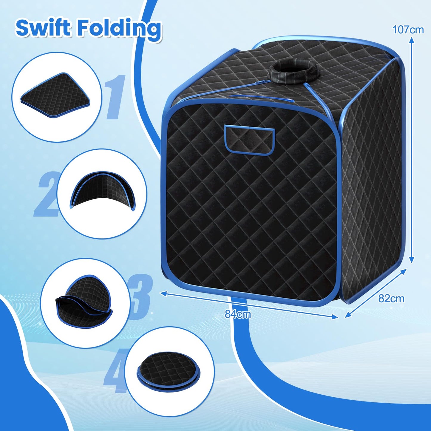 - RELAX4LIFE Portable Steam Sauna | Folding Full Body Spa Sauna Tent | 9 Levels Temperature -