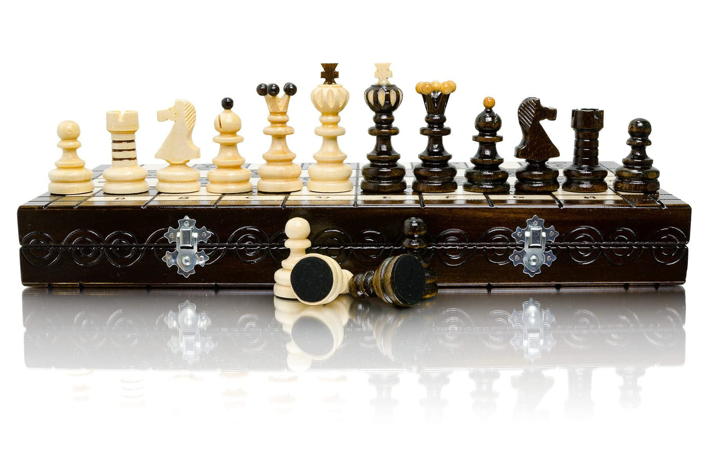 - Stunning PEARL XL Large Wooden Chess Set | 42cm / 16in -