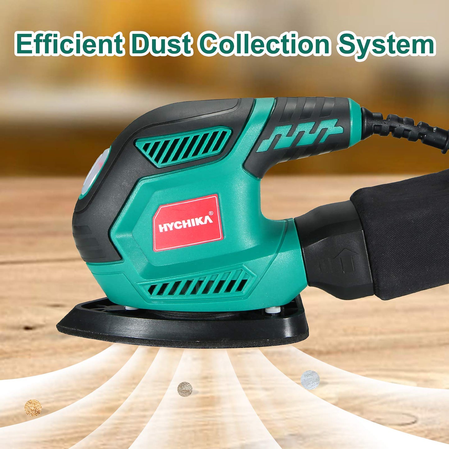- HYCHIKA Sander for Wood 200W | Electric Sander with Dust Collector | 12PCS Sandpapers | 14000RPM Compact Electric Detail Sander -