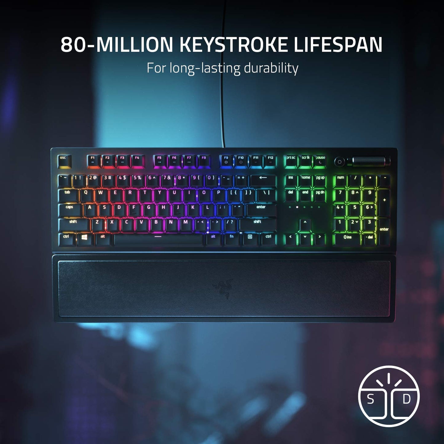 - Razer BlackWidow V3 (Green Switch) | Mechanical Gaming Keyboard | Wrist Rest | Black -