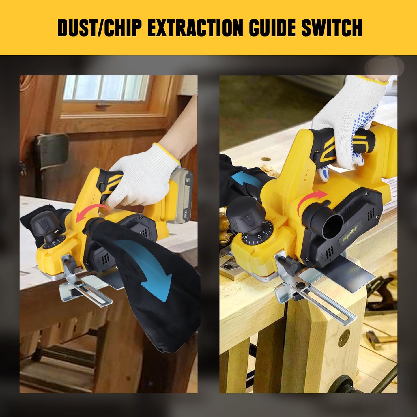 - Mellif Cordless Planer for Dewalt 18V Battery | 16000Rpm Brushless Electric Planer | Bare Tool -