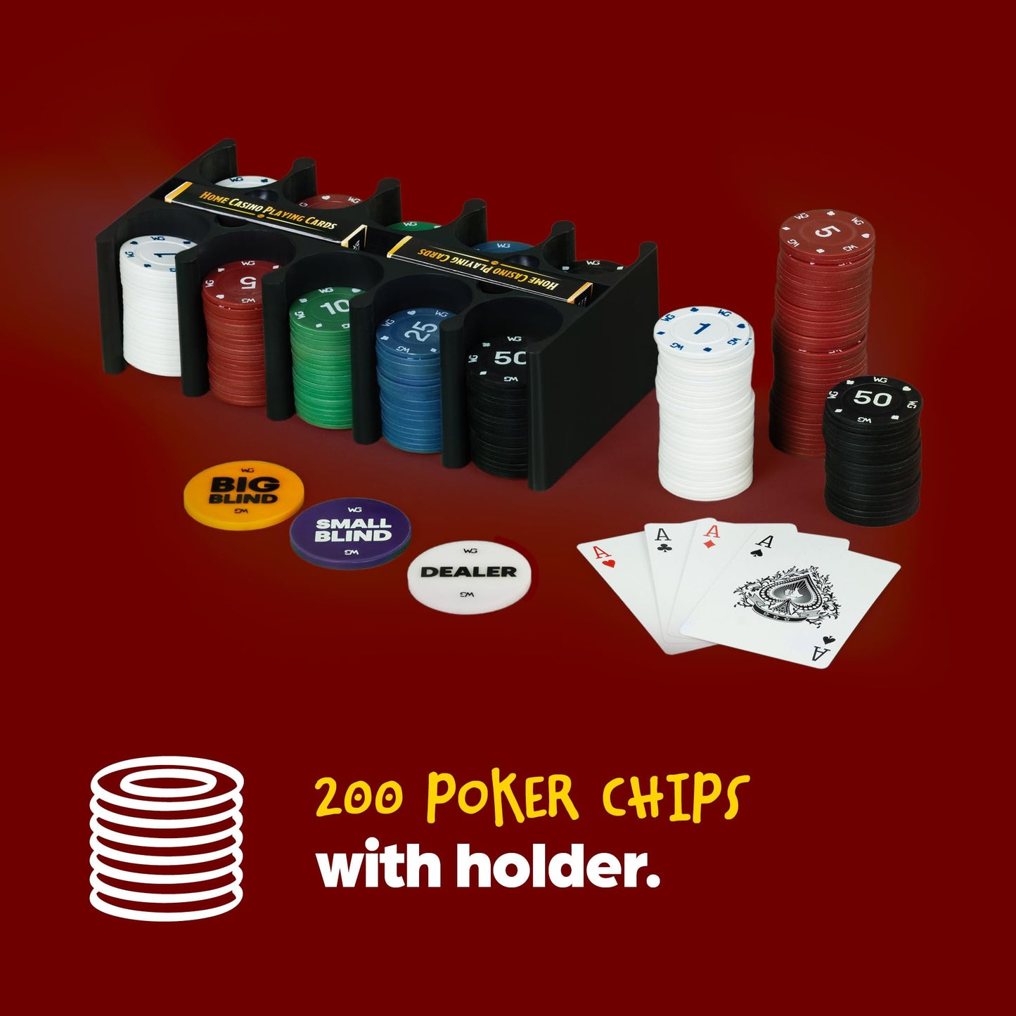 - WICKED GIZMOS Professional Casino Style 200 Piece Texas Hold'em Poker and Blackjack Game