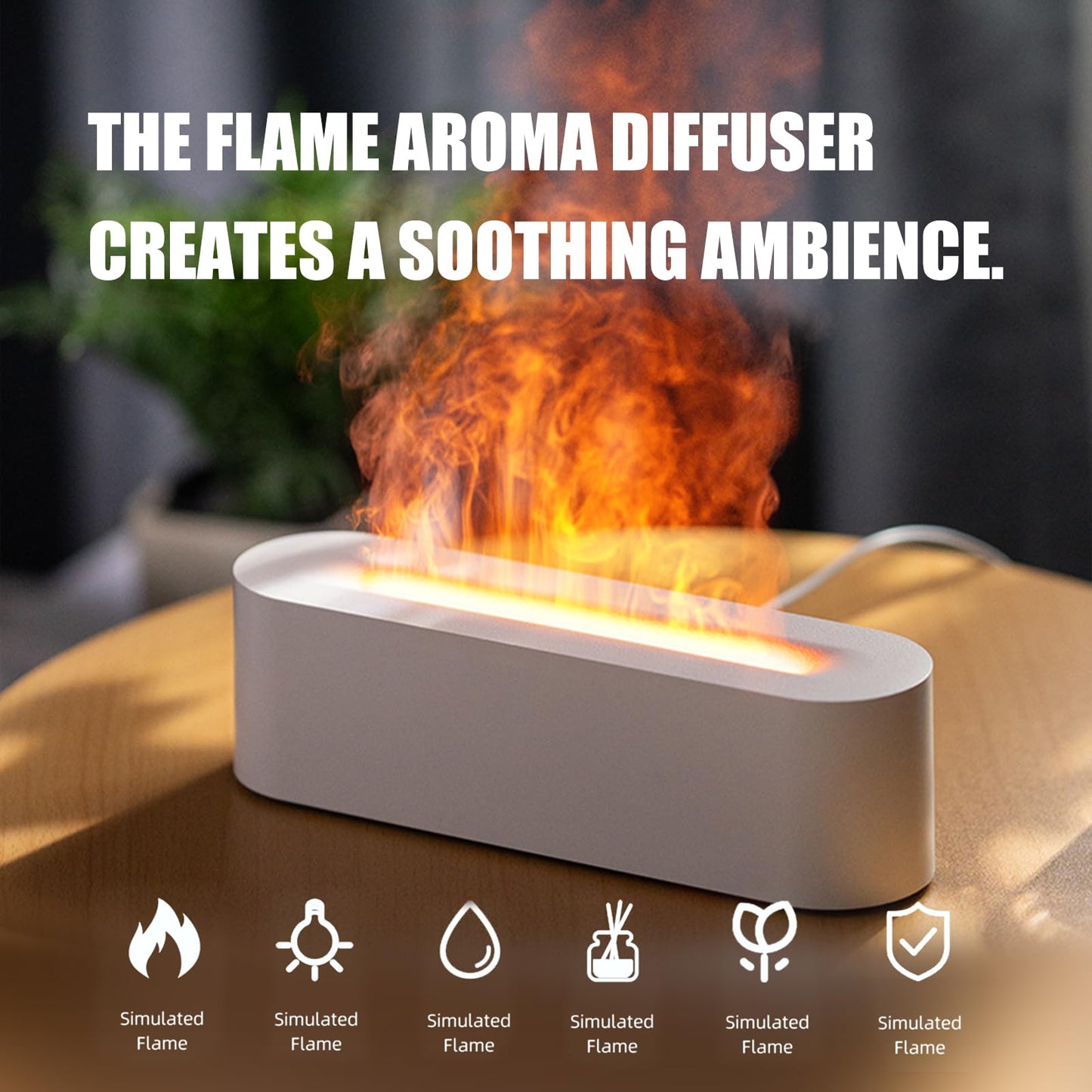 - Flame Diffuser | Upgrade 7 Colour Lights Essential Oil Diffuser | Super Quiet Aromatherapy Diffuser -