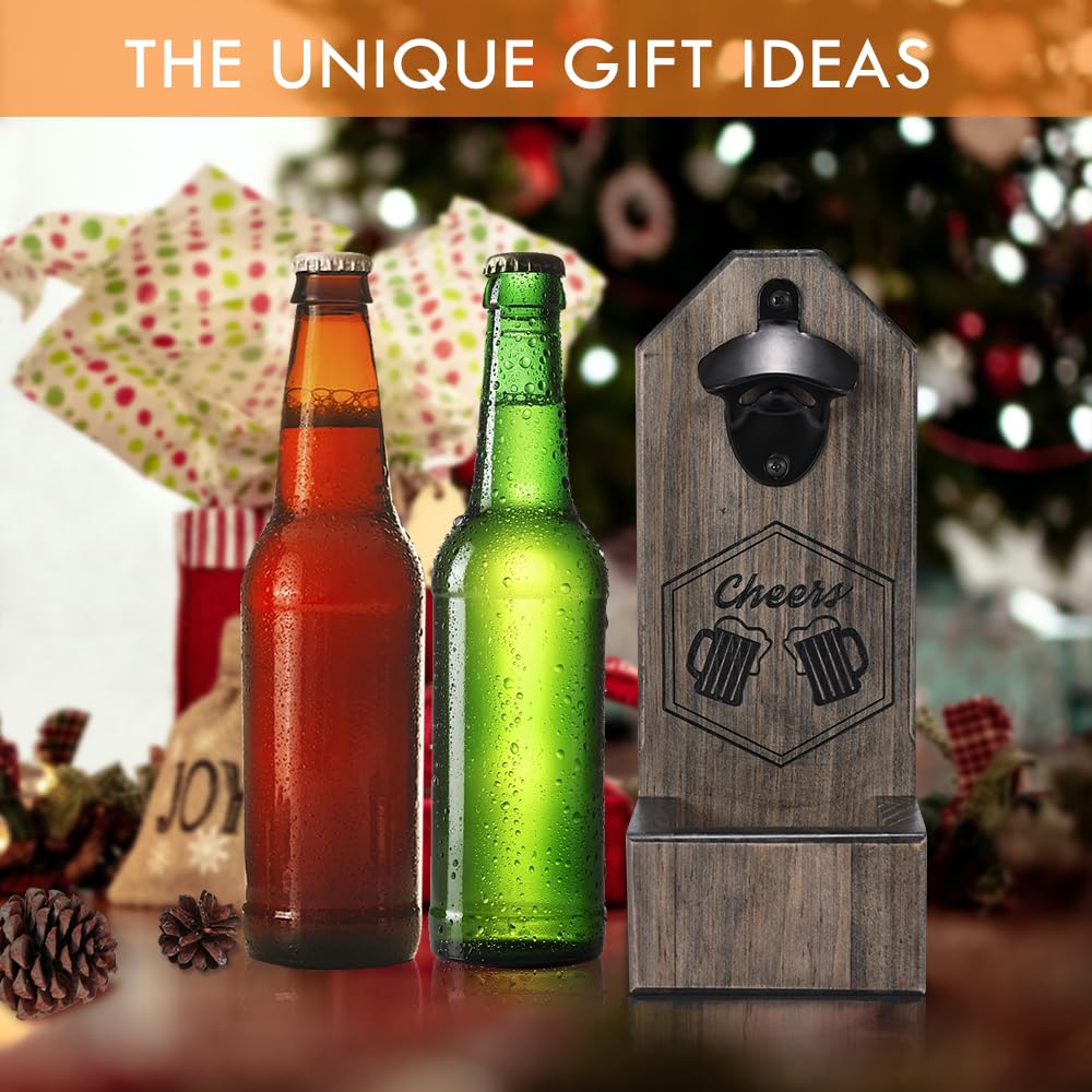 - Unique Christmas Birthday Gifts for Men, Beer Bottle Opener Wall Mounted, Beer Gifts for Men -