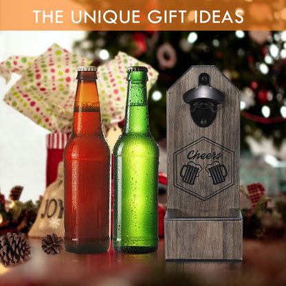 - Unique Christmas Birthday Gifts for Men, Beer Bottle Opener Wall Mounted, Beer Gifts for Men -