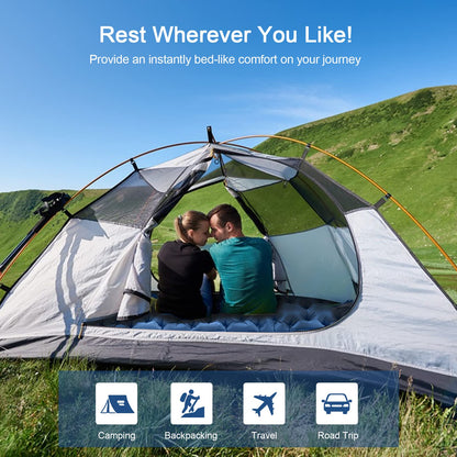 - HiiPeak Double Sleeping Pad With Foot Pump & Pillow | Self Inflating Camping Air Mat for 2 Person -