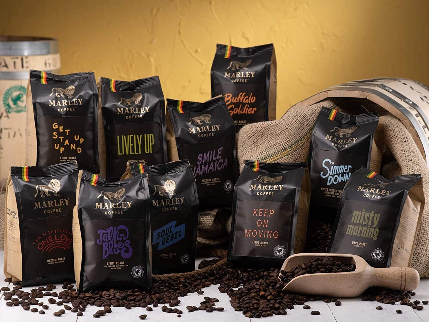 - Marley Coffee Strong Dark Roast Ground Coffee 227g  | Misty Morning Blend -