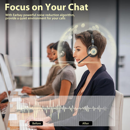 - Wireless Headset, Bluetooth Headset With Microphone Noise Canceling & USB Dongle